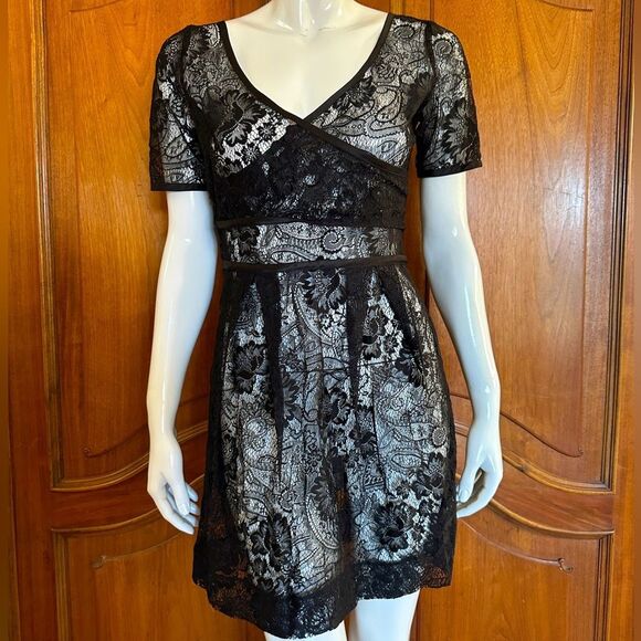 Urban Outfitters Dress PLAY by Ronson Black Sheer Lace Dress Size S - Picture 1 of 9